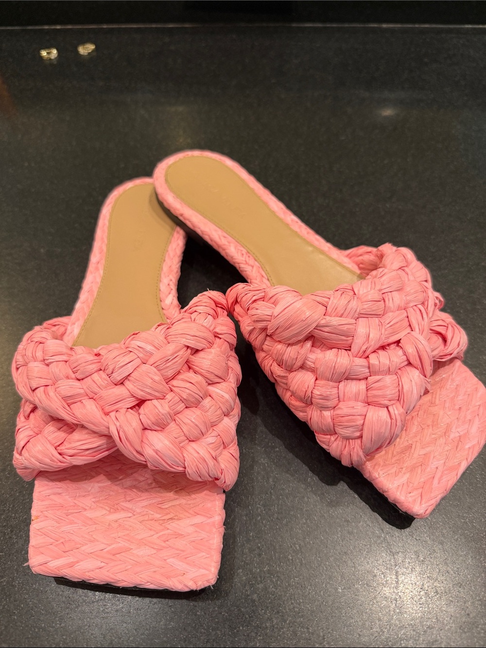 Bottega Veneta Pink Woven Sandal, Women’s Size 39